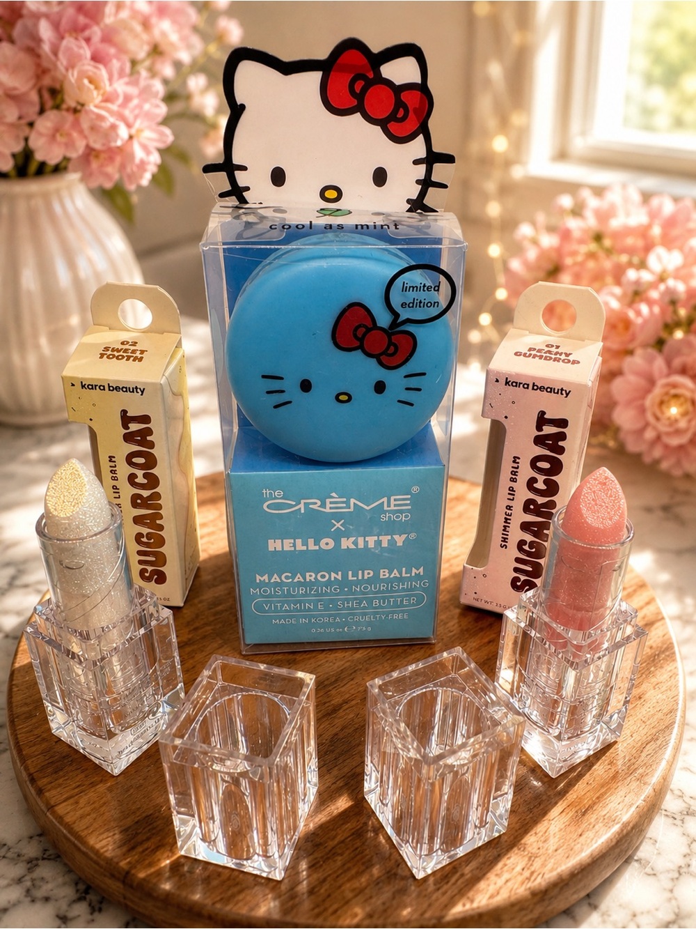 The Crème x Hello Kitty Macaron Lip Balm - Limited Edition-includes 2 lippy’s